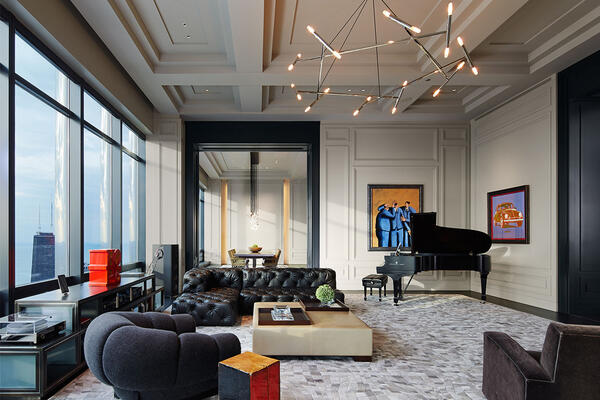High End Home Builders Chicago - Trump Tower Residences living room