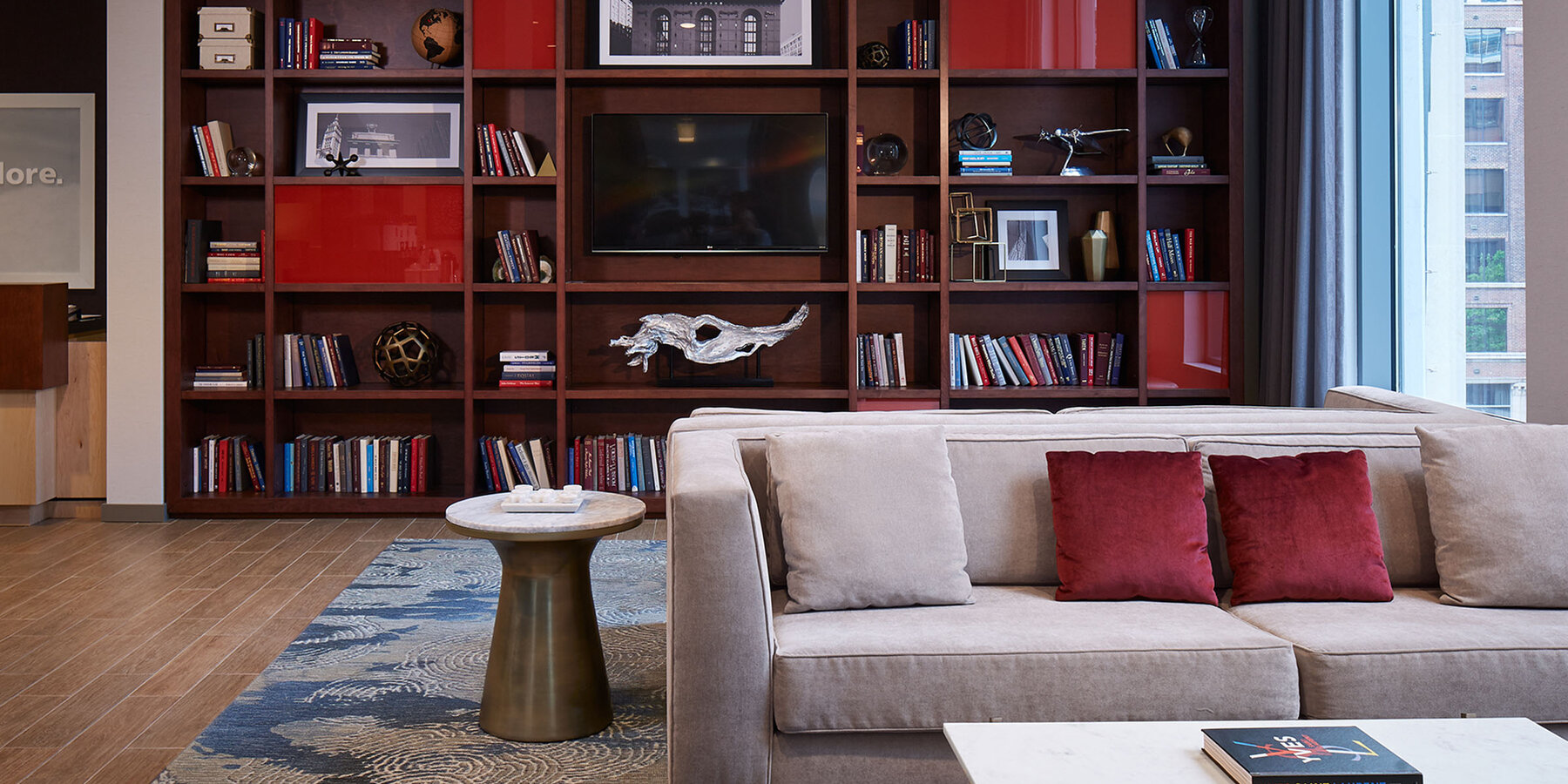 Hotel Construction Chicago - Hampton Inn & Homewood Suites lobby sitting area