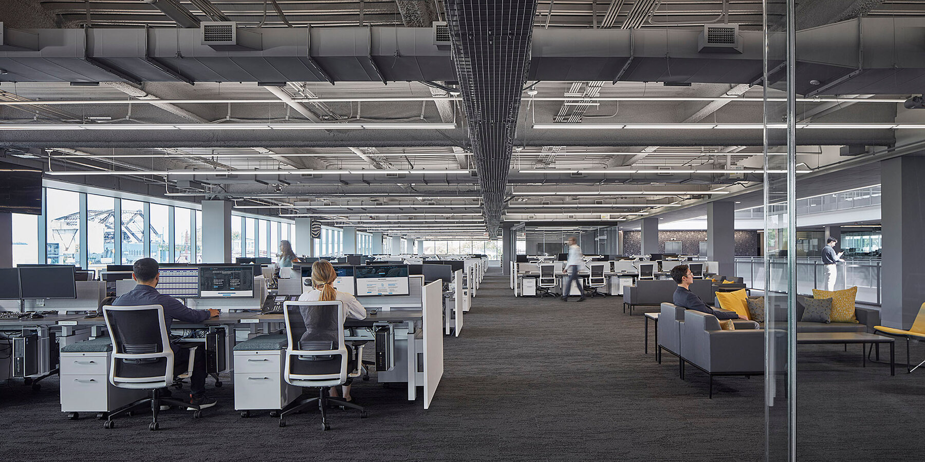 Office Construction & Renovation - 1515 W Webster interior workspace and lounge area