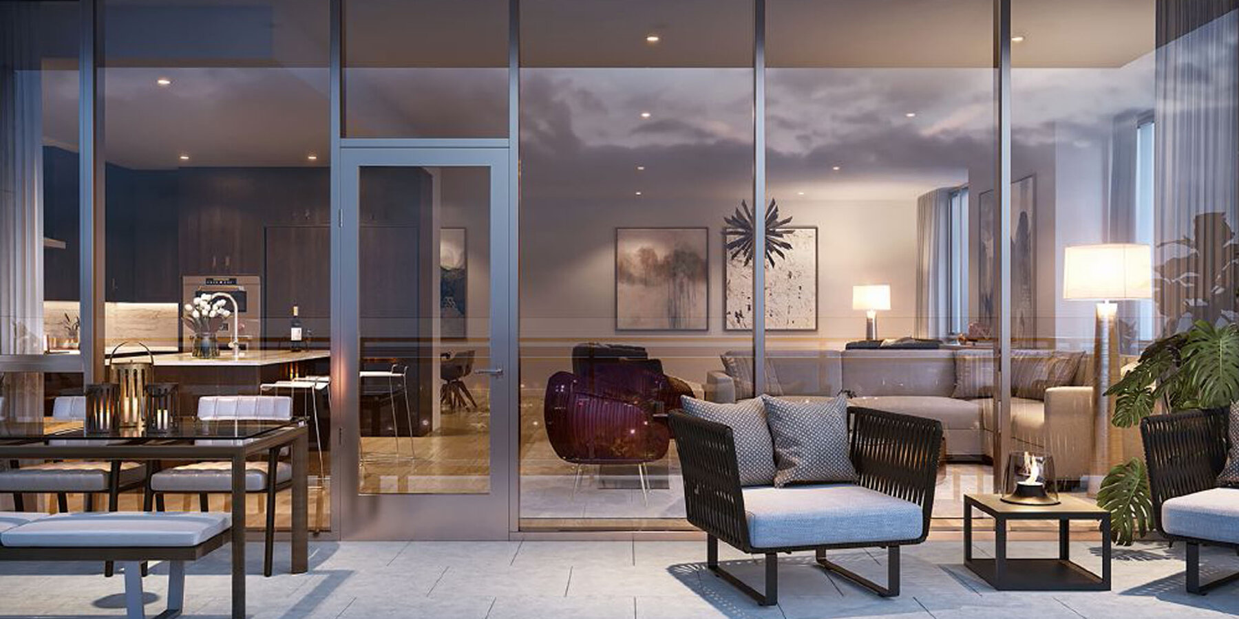 Historic Restoration Condo Construction - Fifteen Fifty on the Park exterior patio and lounge space