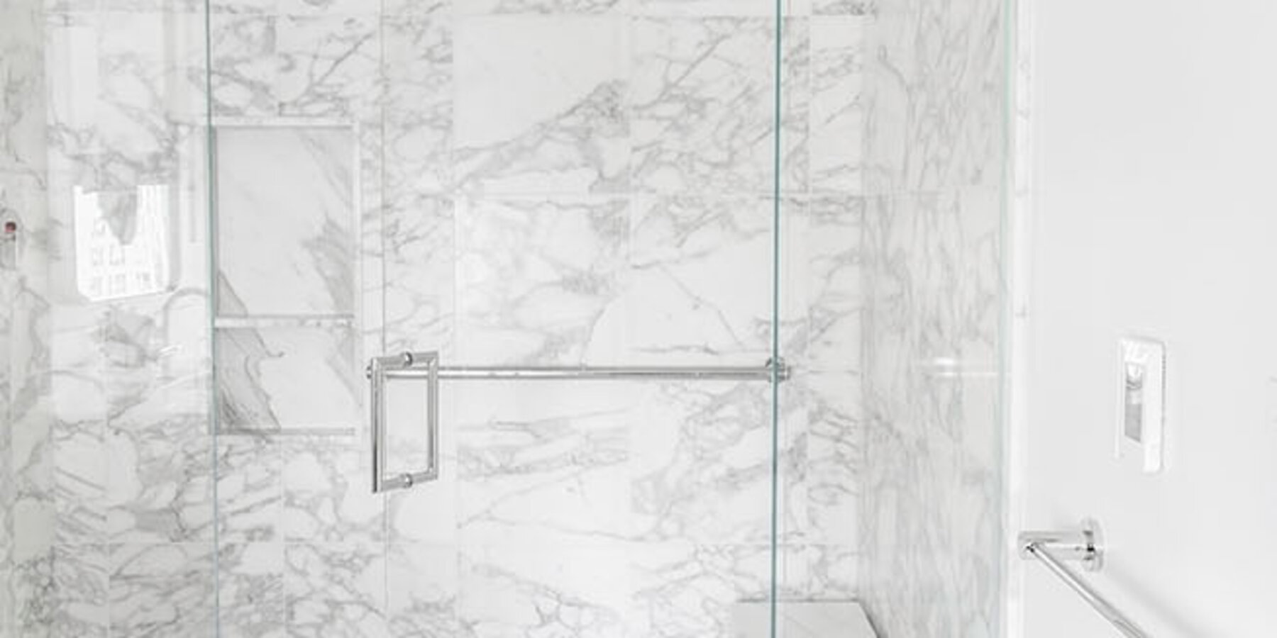 Luxury Residential Home Construction - Drake Tower Chicago bathroom marble shower detail