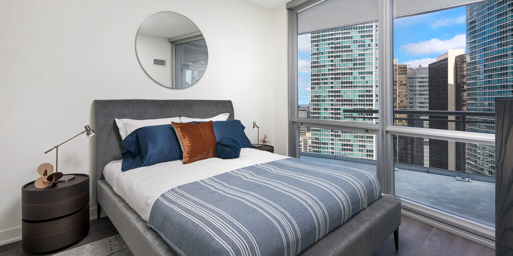 Apartment Complex Construction Company - 465 North Park bedroom windows with skyline view