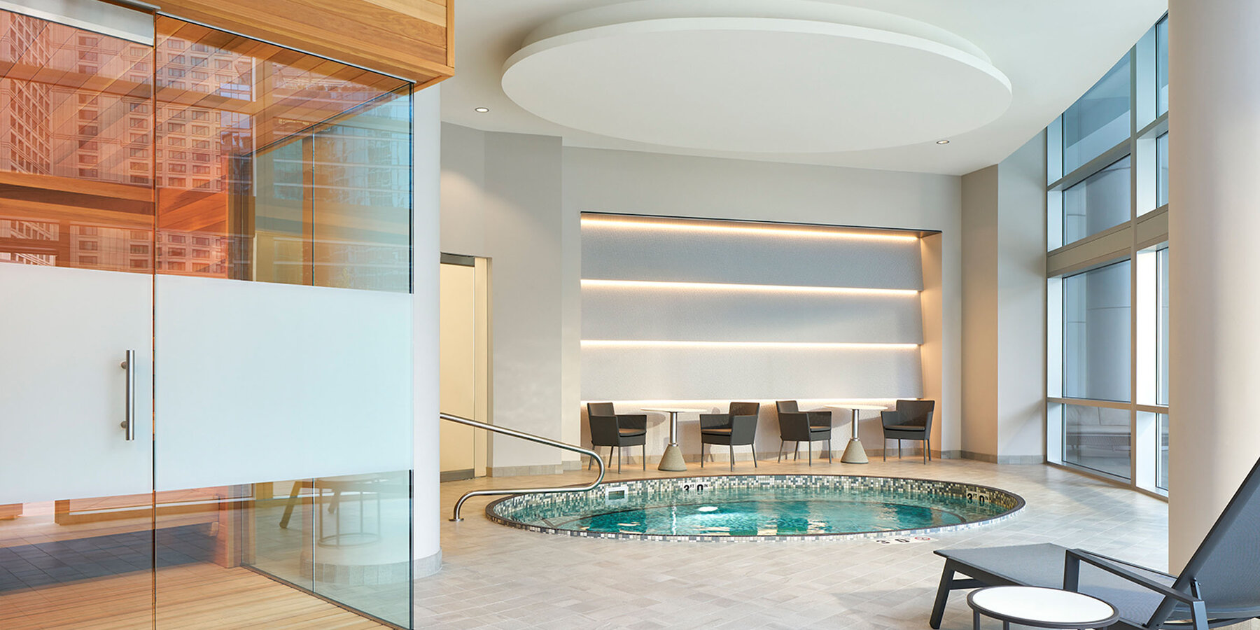 Apartment Complex Construction Company - 465 North Park sauna and hot tub amenities