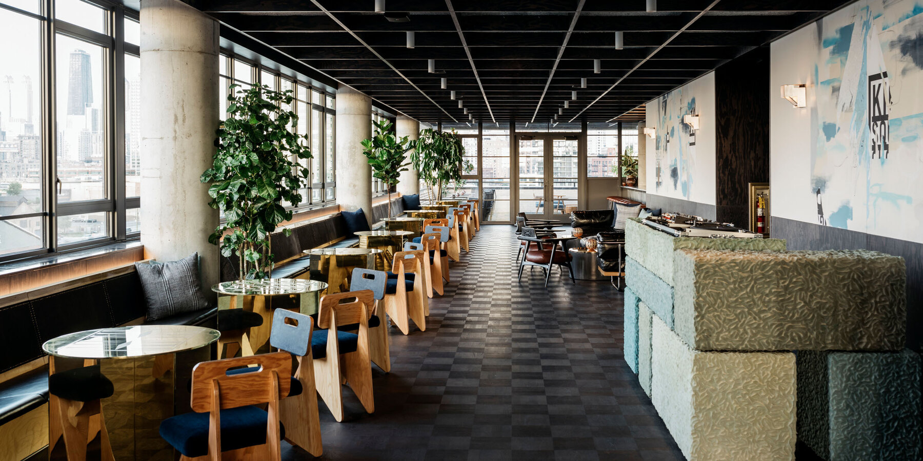 Boutique Hotel Construction - Ace Hotel Chicago rooftop bar