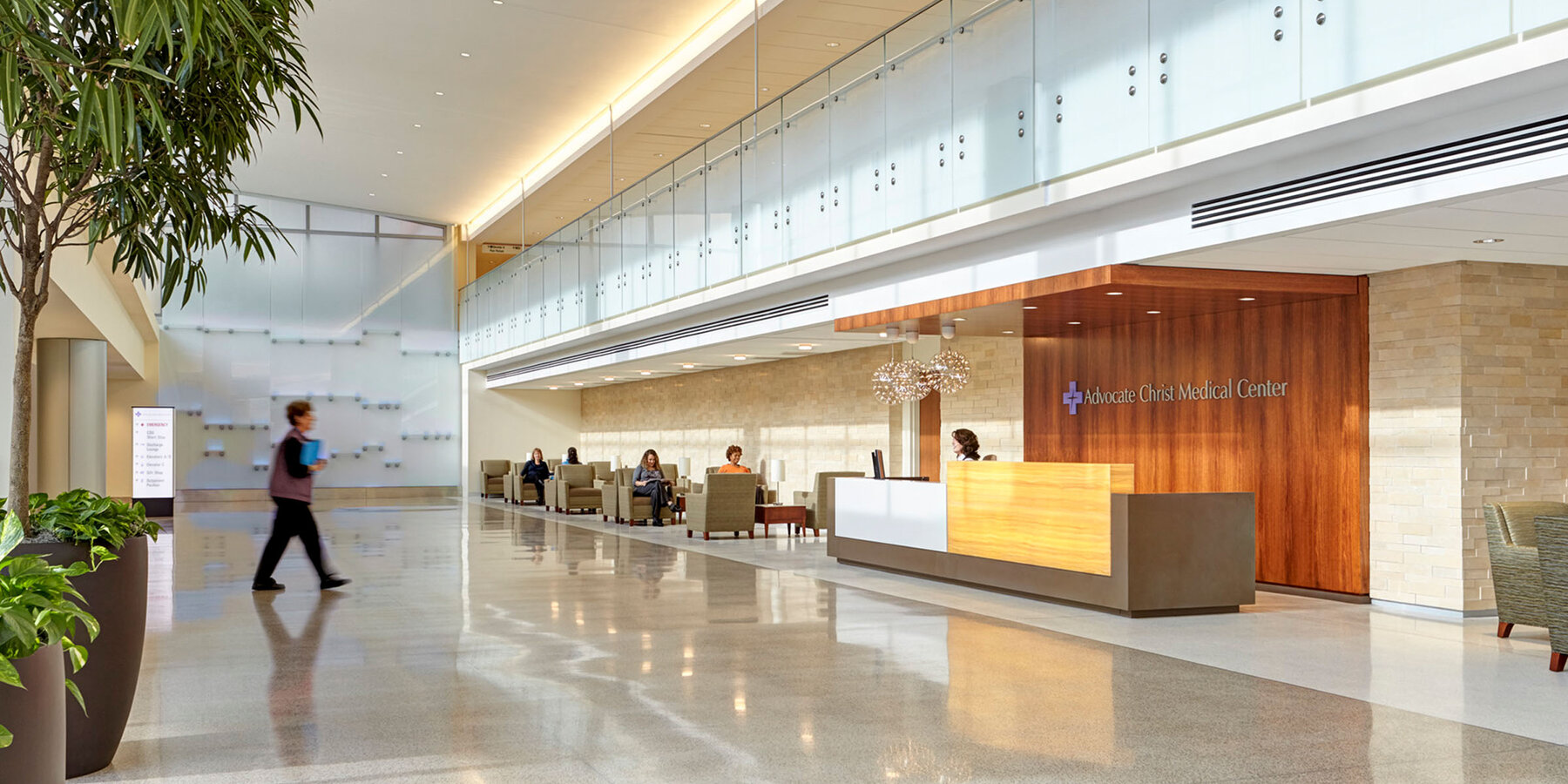 Medical and Healthcare Construction - Advocate Christ Hospital lobby reception area