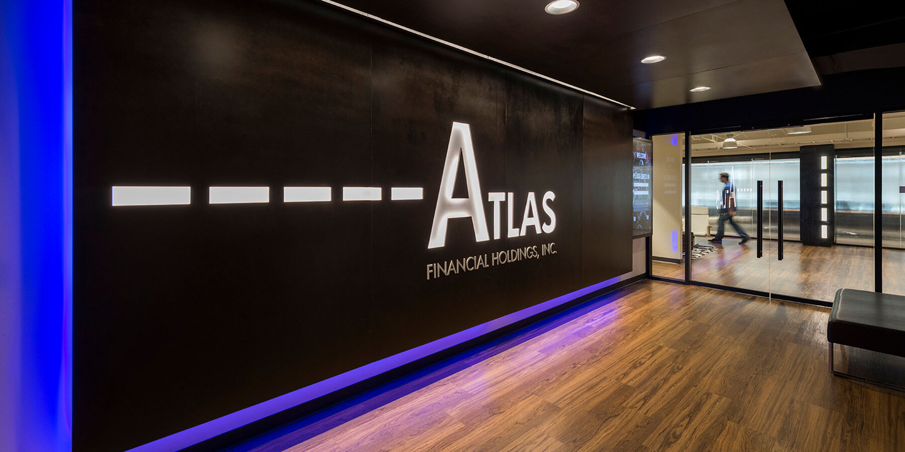 Interior Construction Company - Atlas Financial lobby 