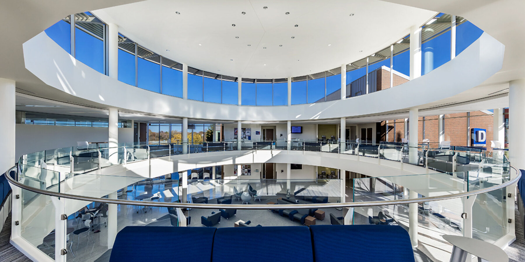 Higher education construction - Harper College campus circular addition interior