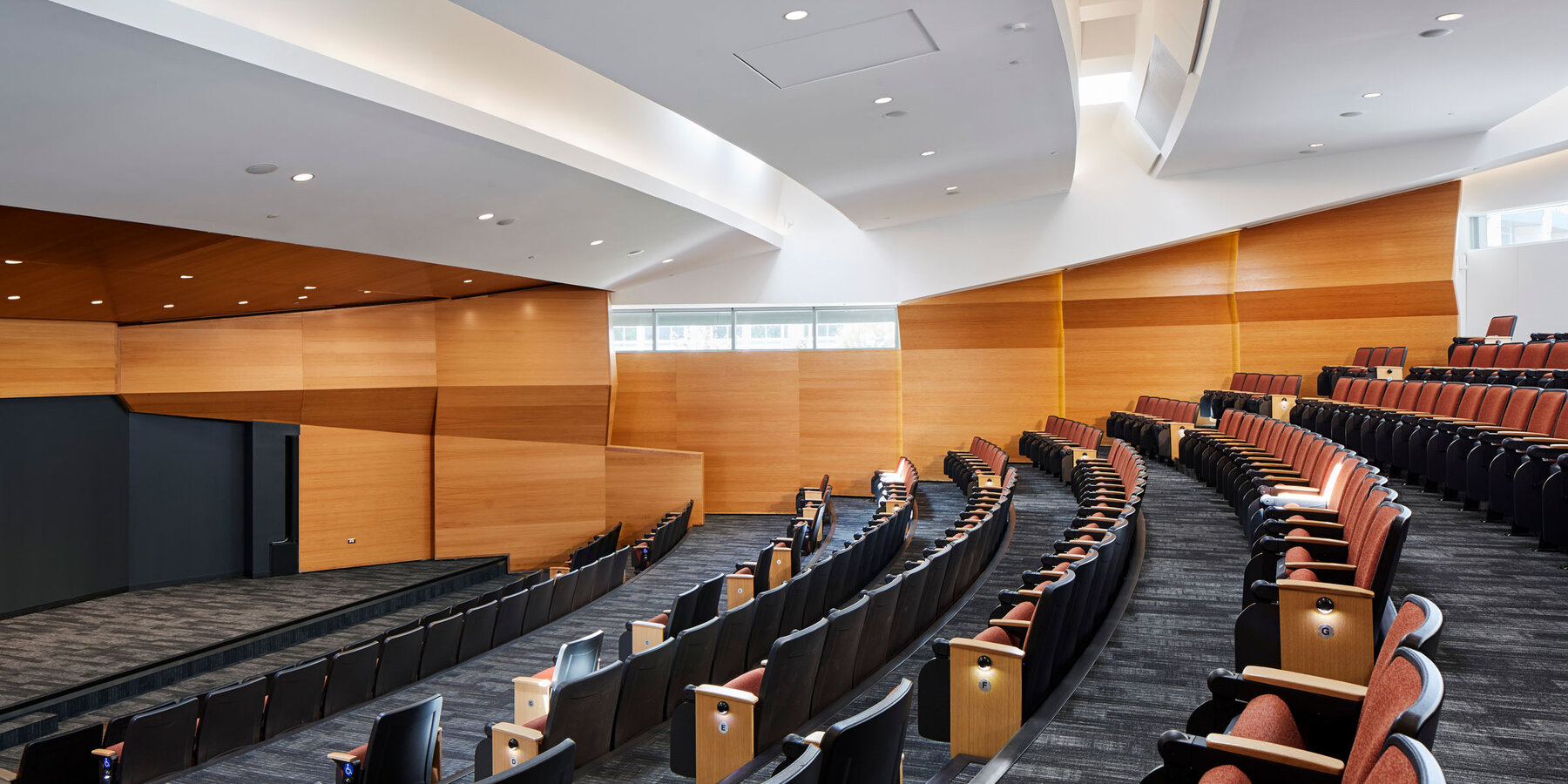 Life Sciences Construction Project - Loyola Chicago CTRE auditorium stage and theater seating