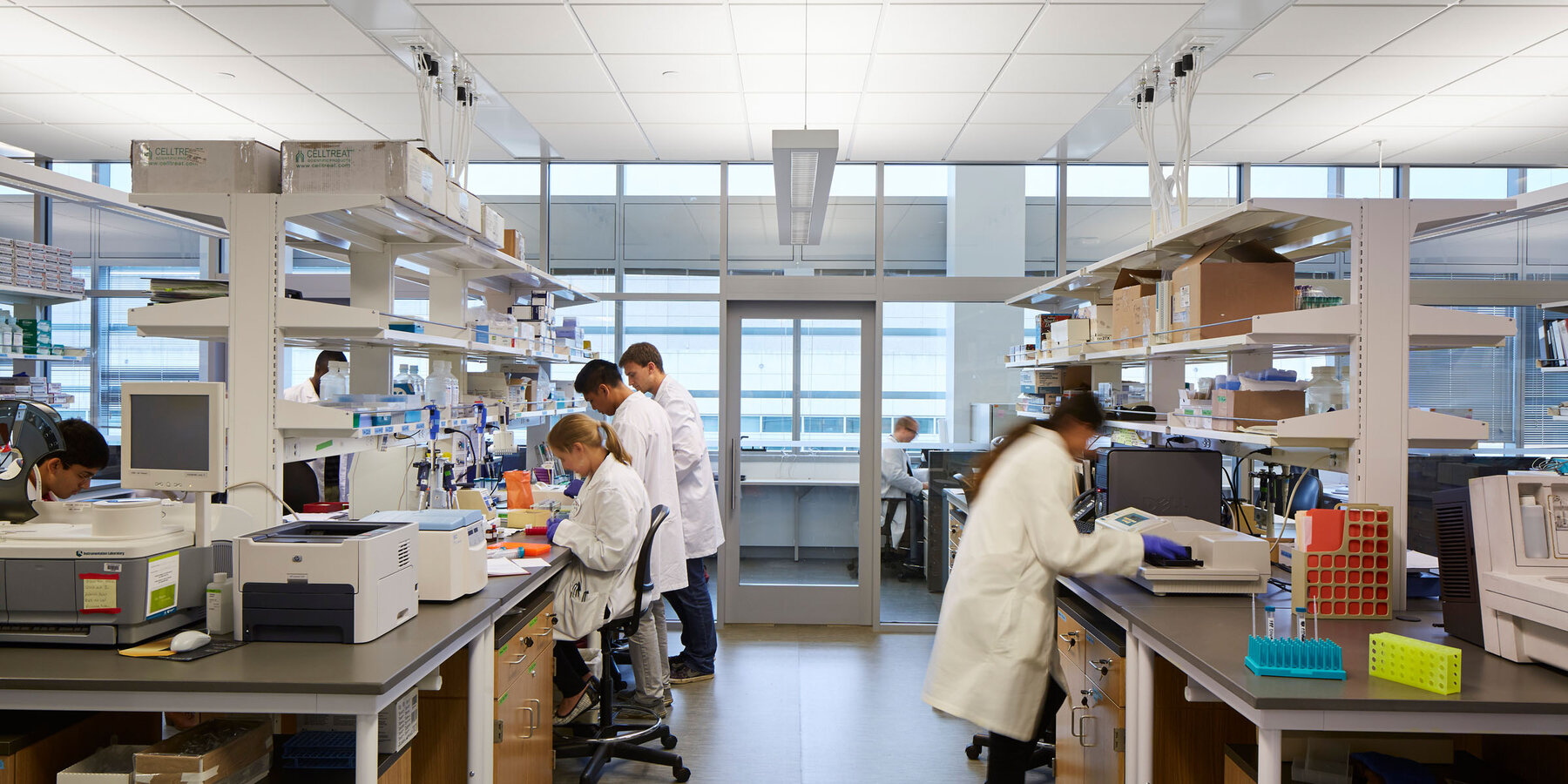 Life Sciences Construction Project - Loyola Chicago CTRE interior lab space with pocket glass doors