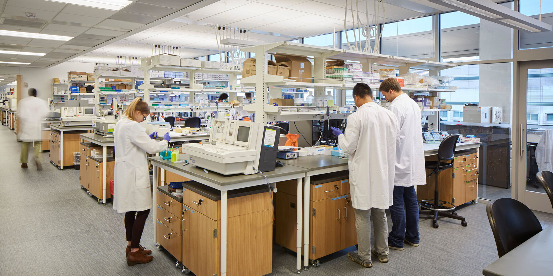 Life Sciences Construction Project - Loyola Chicago CTRE interior lab tables