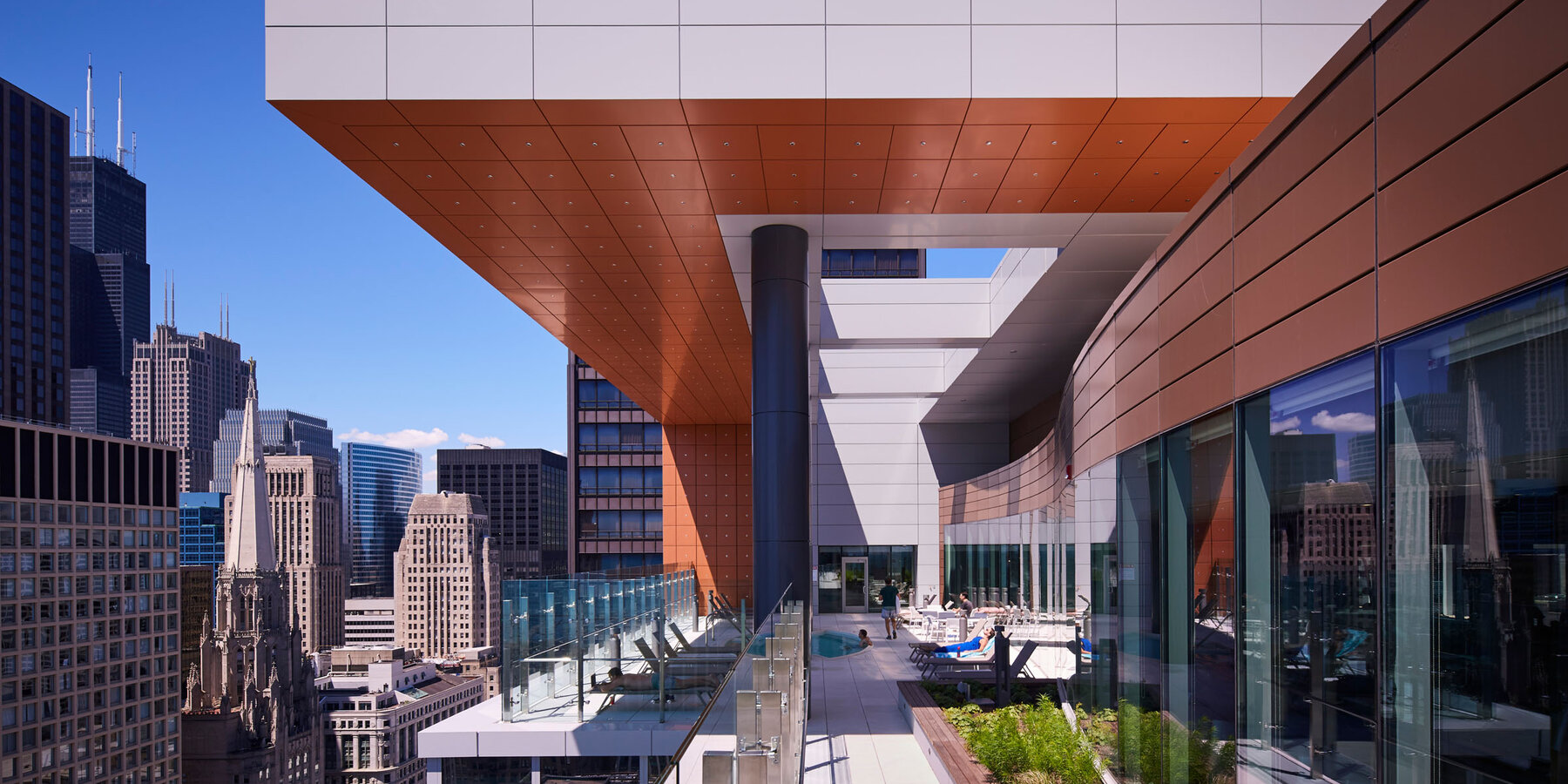Apartment Complex Construction - Marquee at Block 37 rooftop sundeck