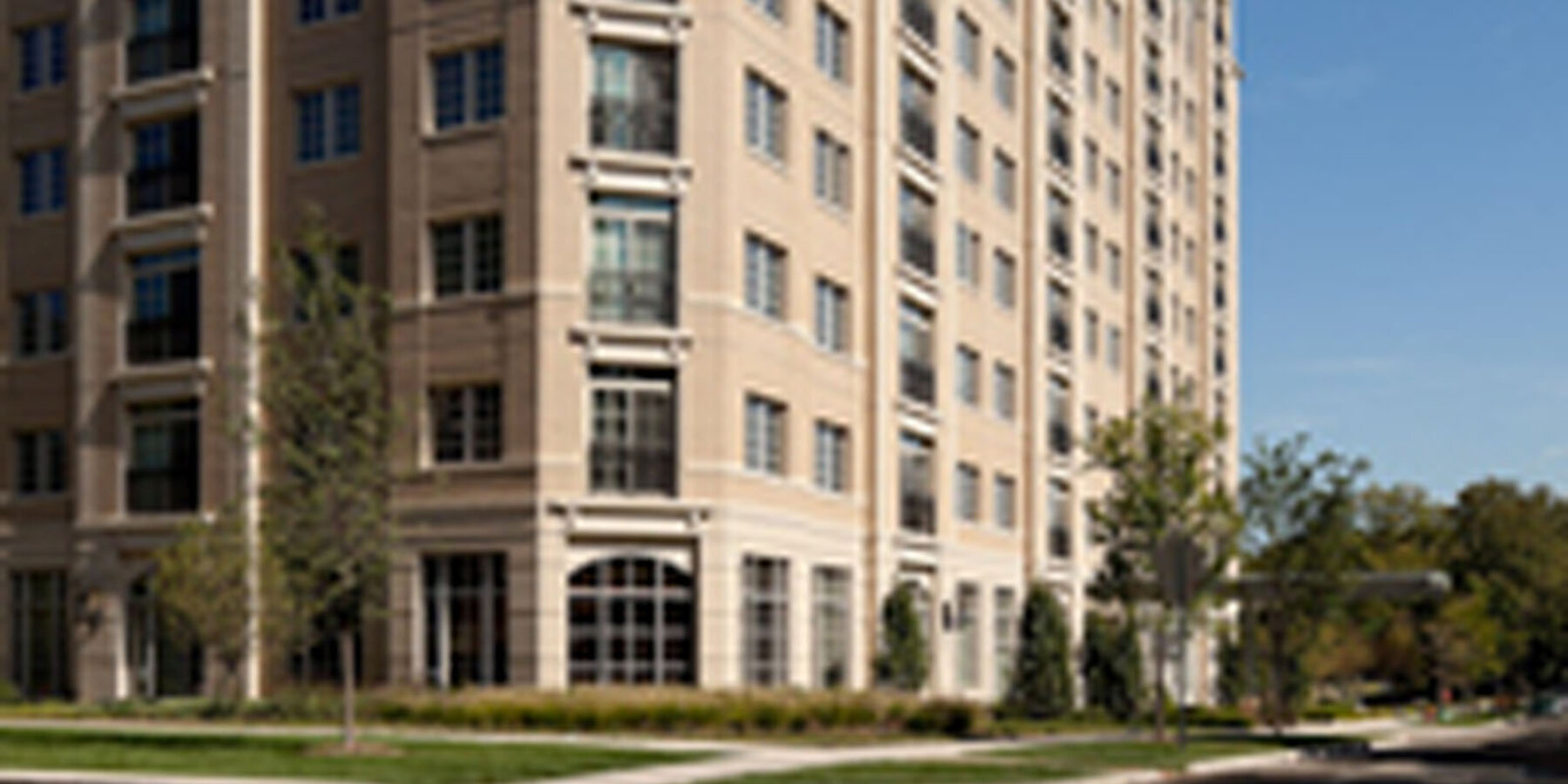 Retirement Community Construction Project - The Mather facade corner view