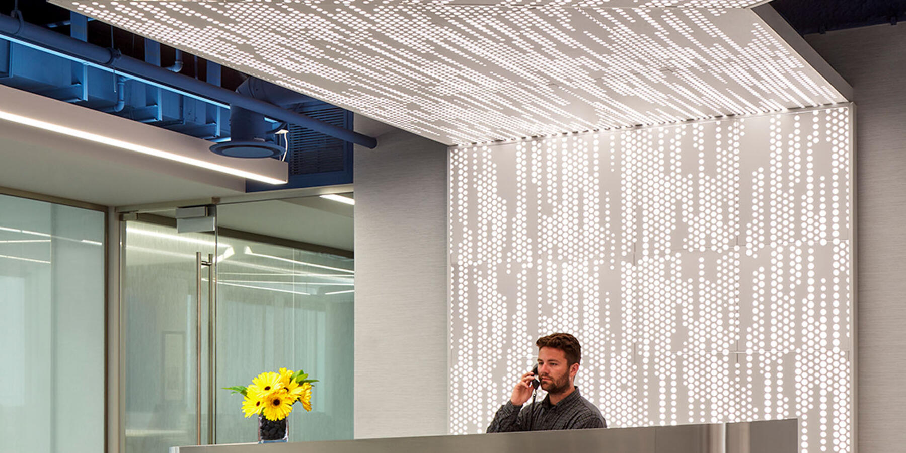 Commercial Contractors Chicago - Methode Electronics lobby reception desk