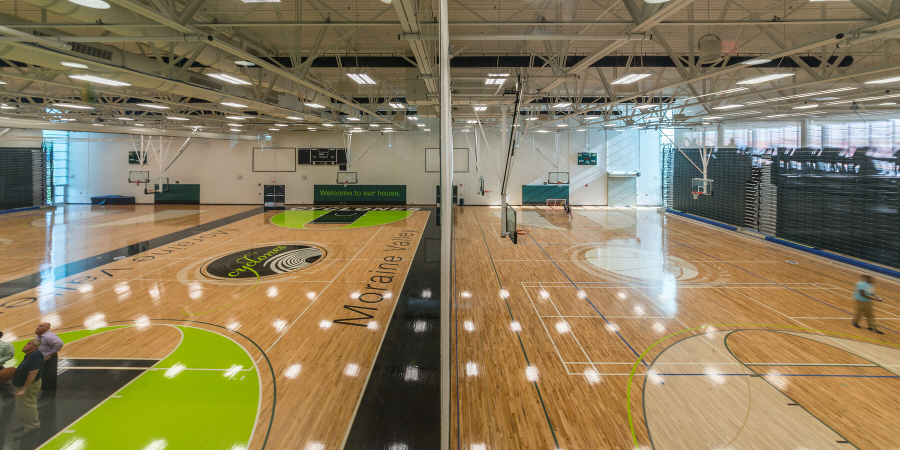 College campus construction - Morraine Valley Community College wellness center basketball court