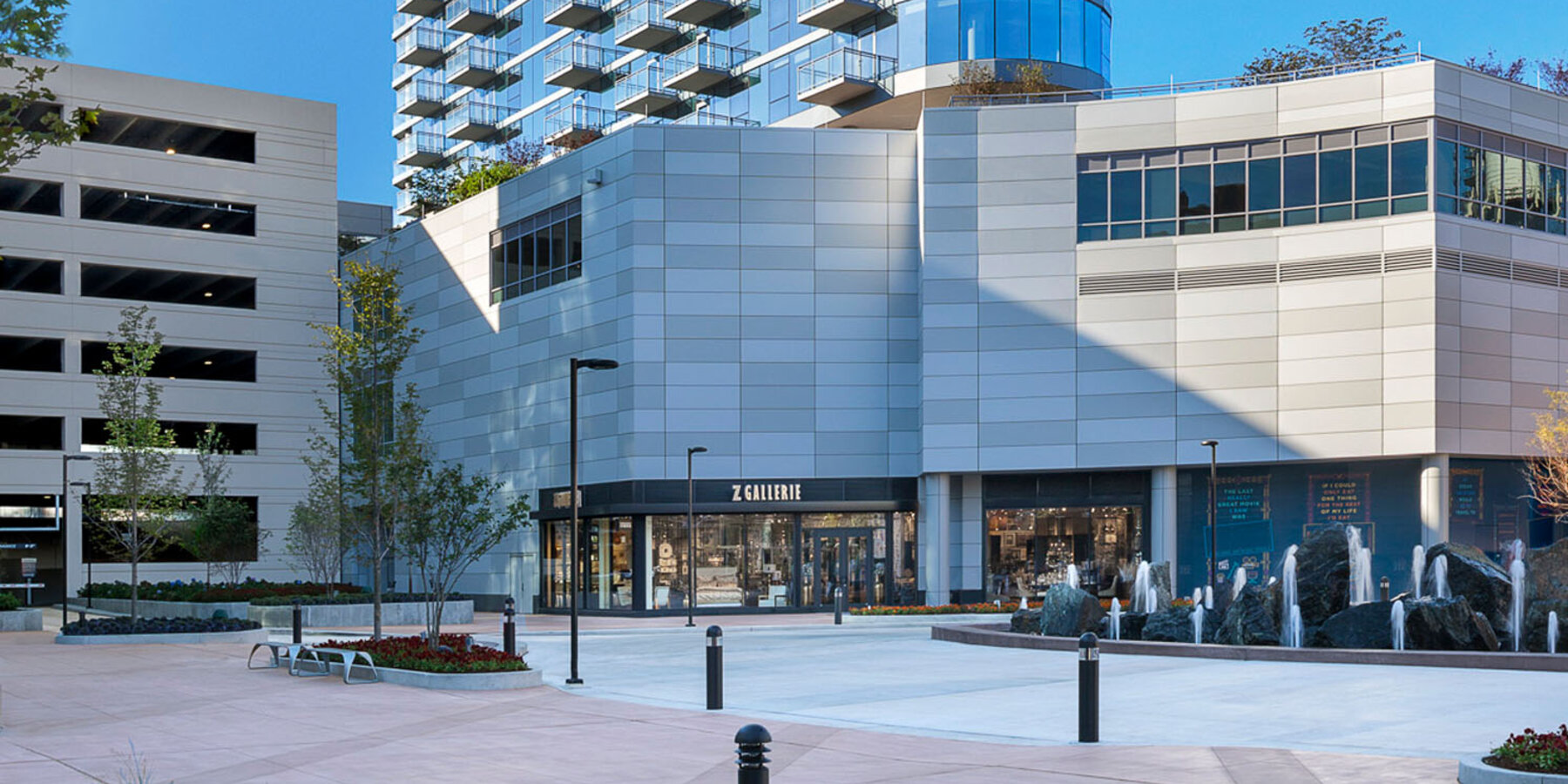 Urban Retail Center Construction - New City Chicago residential tower vertical view