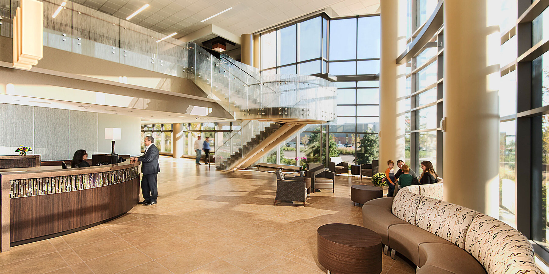 Chicago Medical Construction Company - Northwestern Huntley interior front entrance