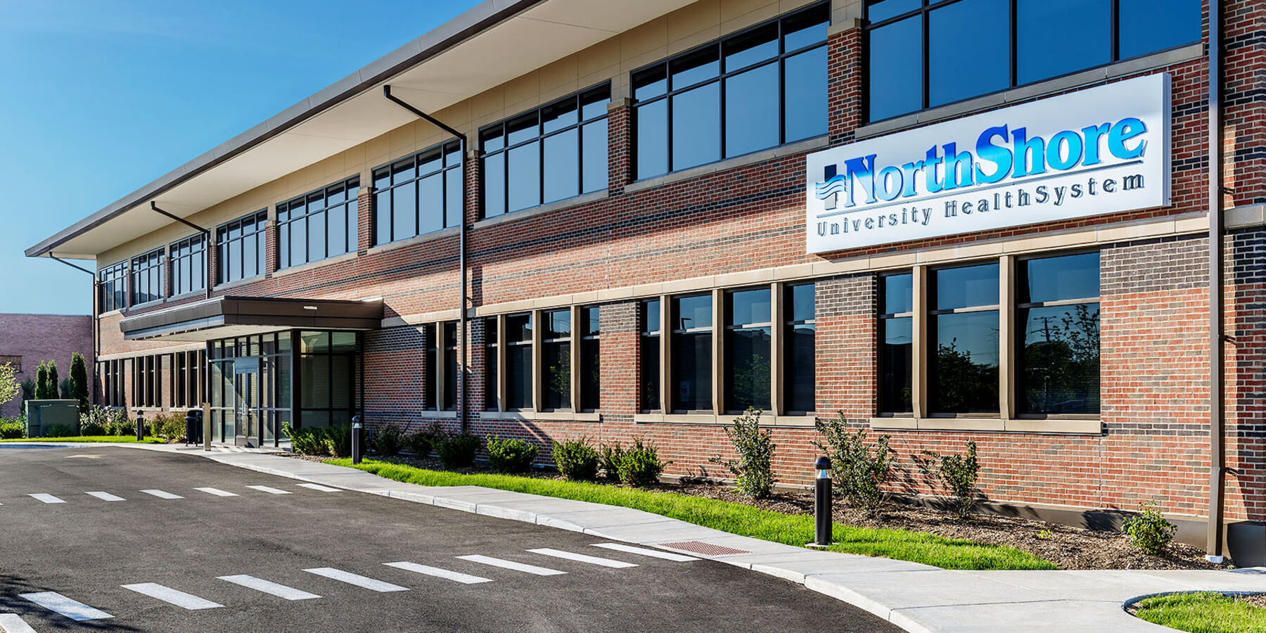 Medical Office Construction Company - Northshore Niles exterior entrance with sign