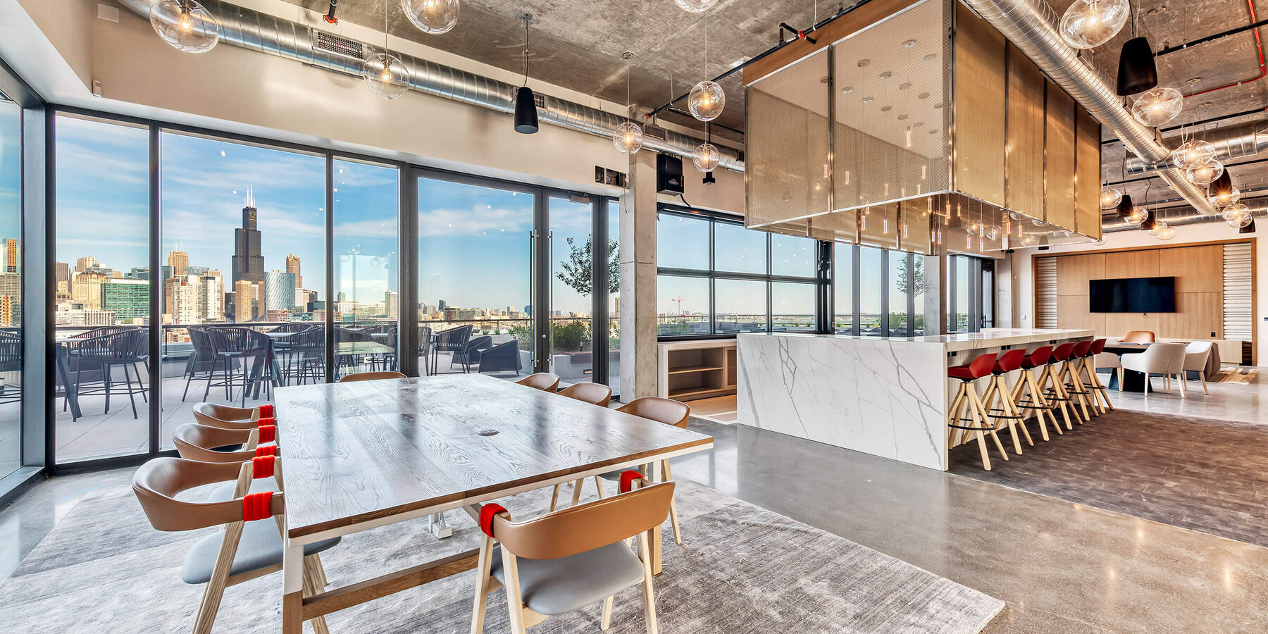 Chicago Science Lab Construction - Fulton Labs Fulton meeting room with city views
