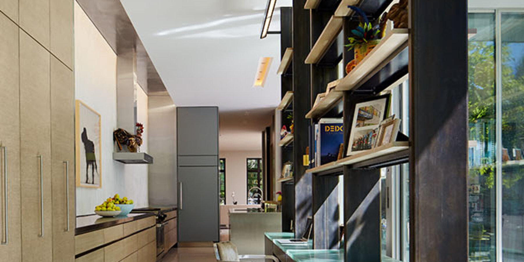 Custom Home Builders Chicago - Wicker Park Residence hallway and built-in shelves