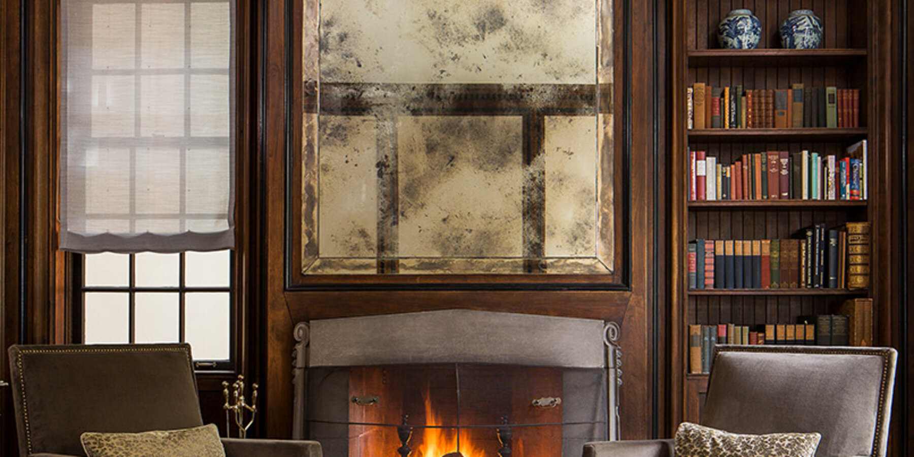 Historic Home Restoration & Renovation - Hyde Park Chicago study and fireplace