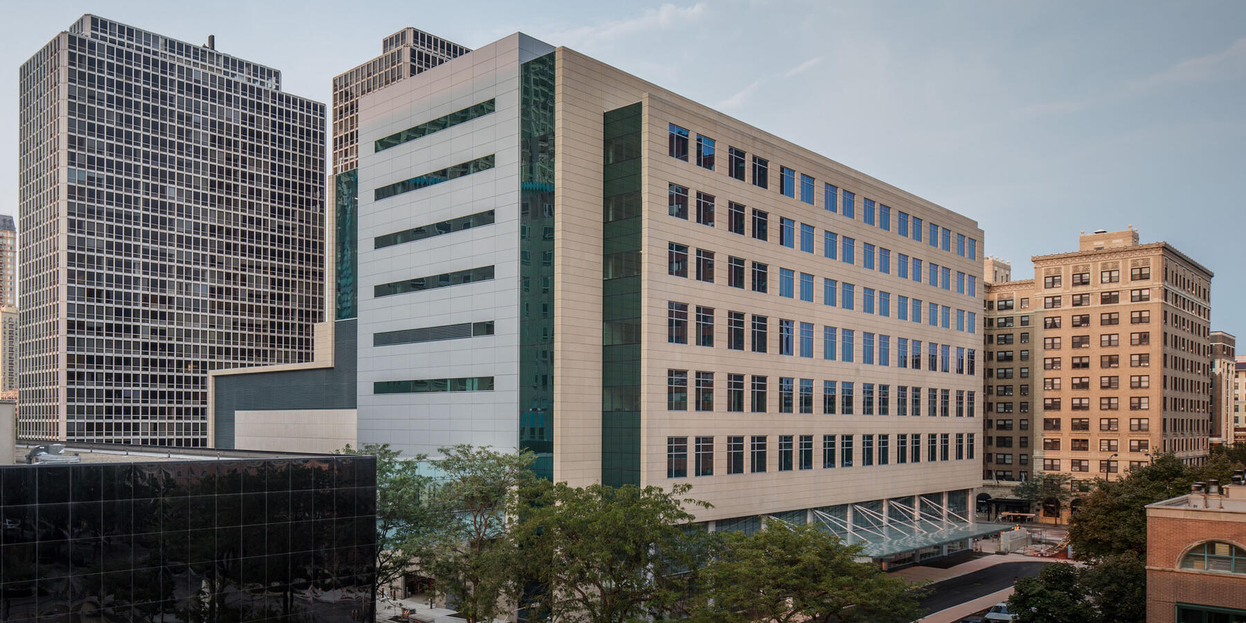 Healthcare Construction Design & Build - Presence Center exterior looking east