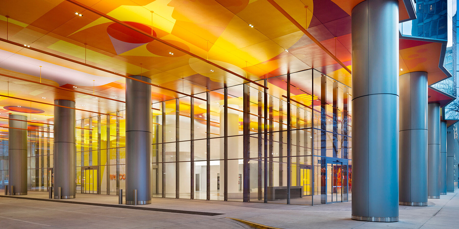 Healthcare Construction Projects - Shirley Ryan AbilityLab exterior canopy at front entrance