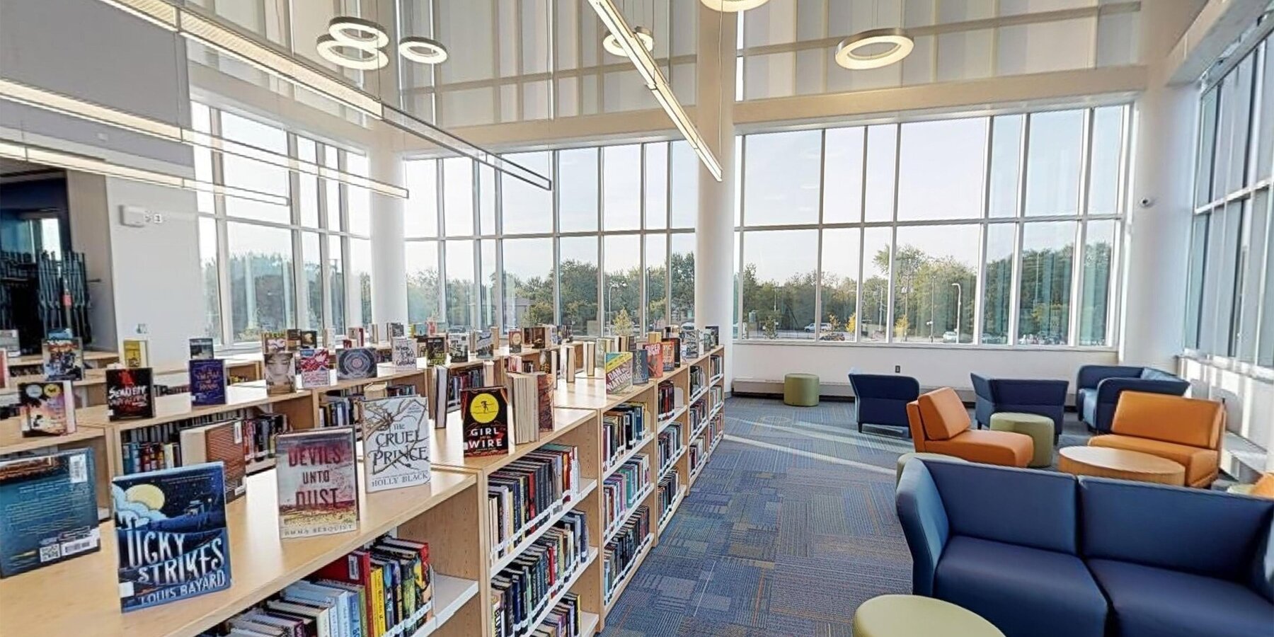 School Construction Chicago - Englewood Stem High School interior library