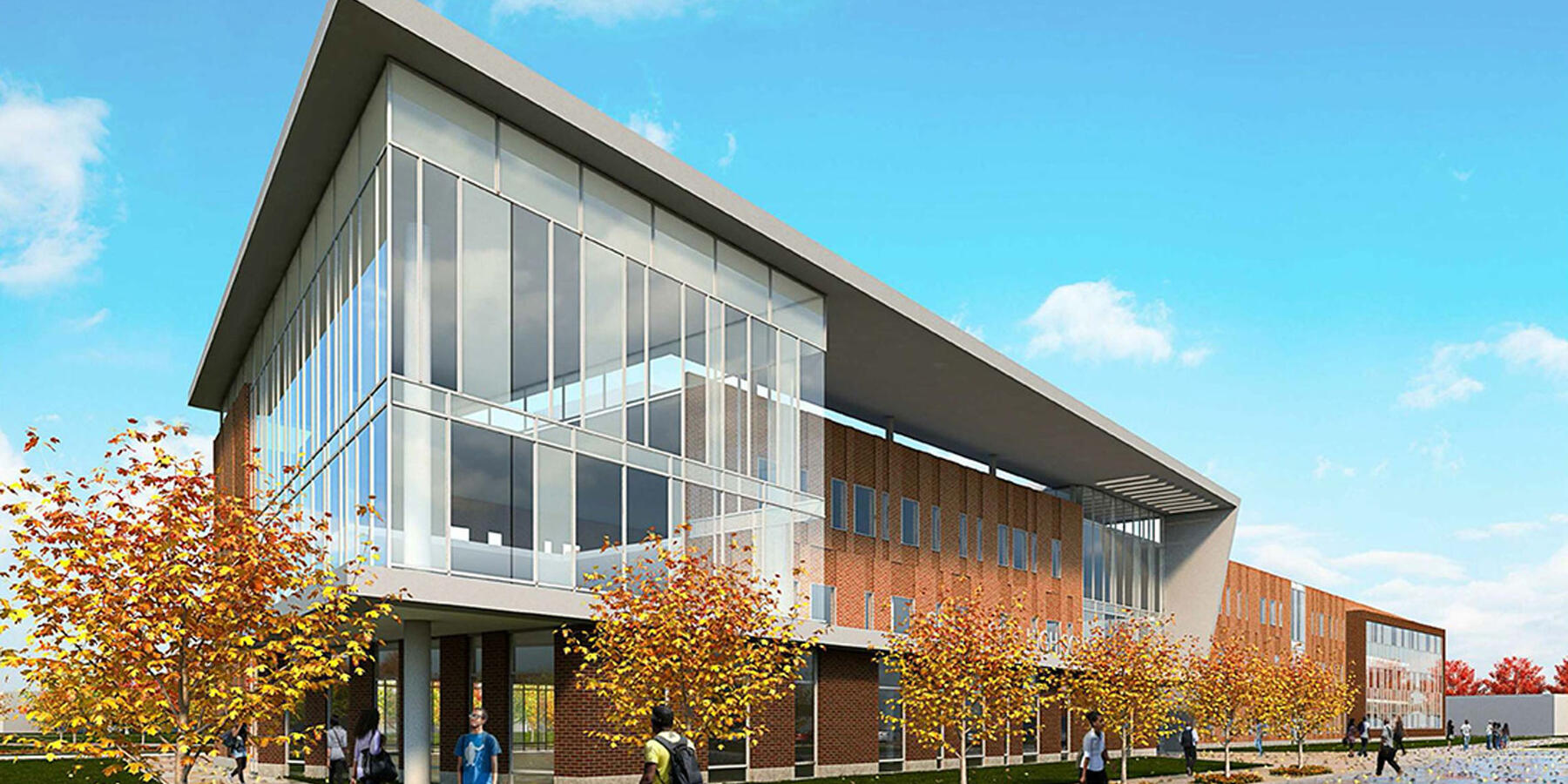 School Construction Chicago - Englewood Stem High School exterior rendering