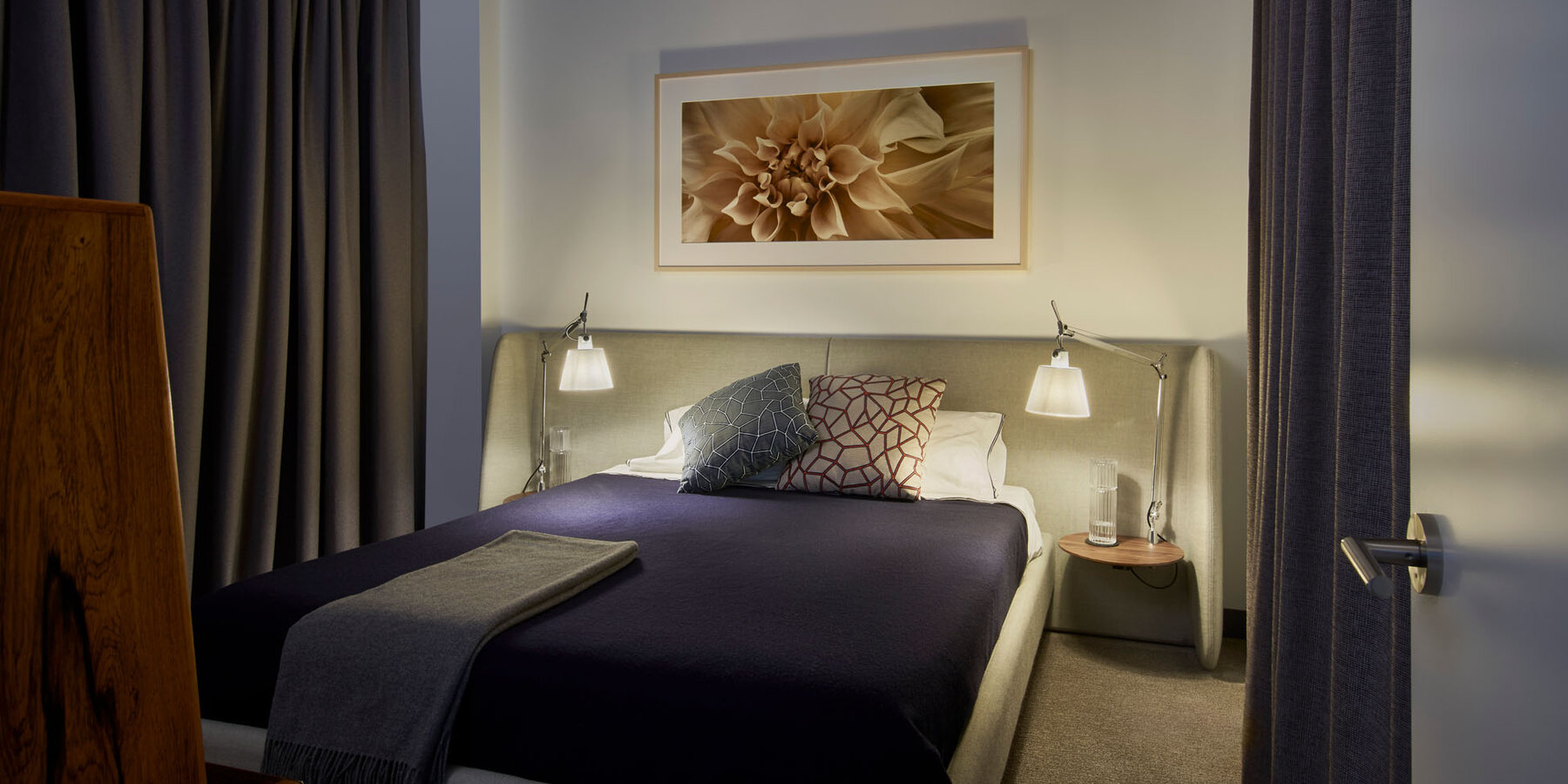 Residential and Multi-Family Construction - The Mason apartment bedroom at night