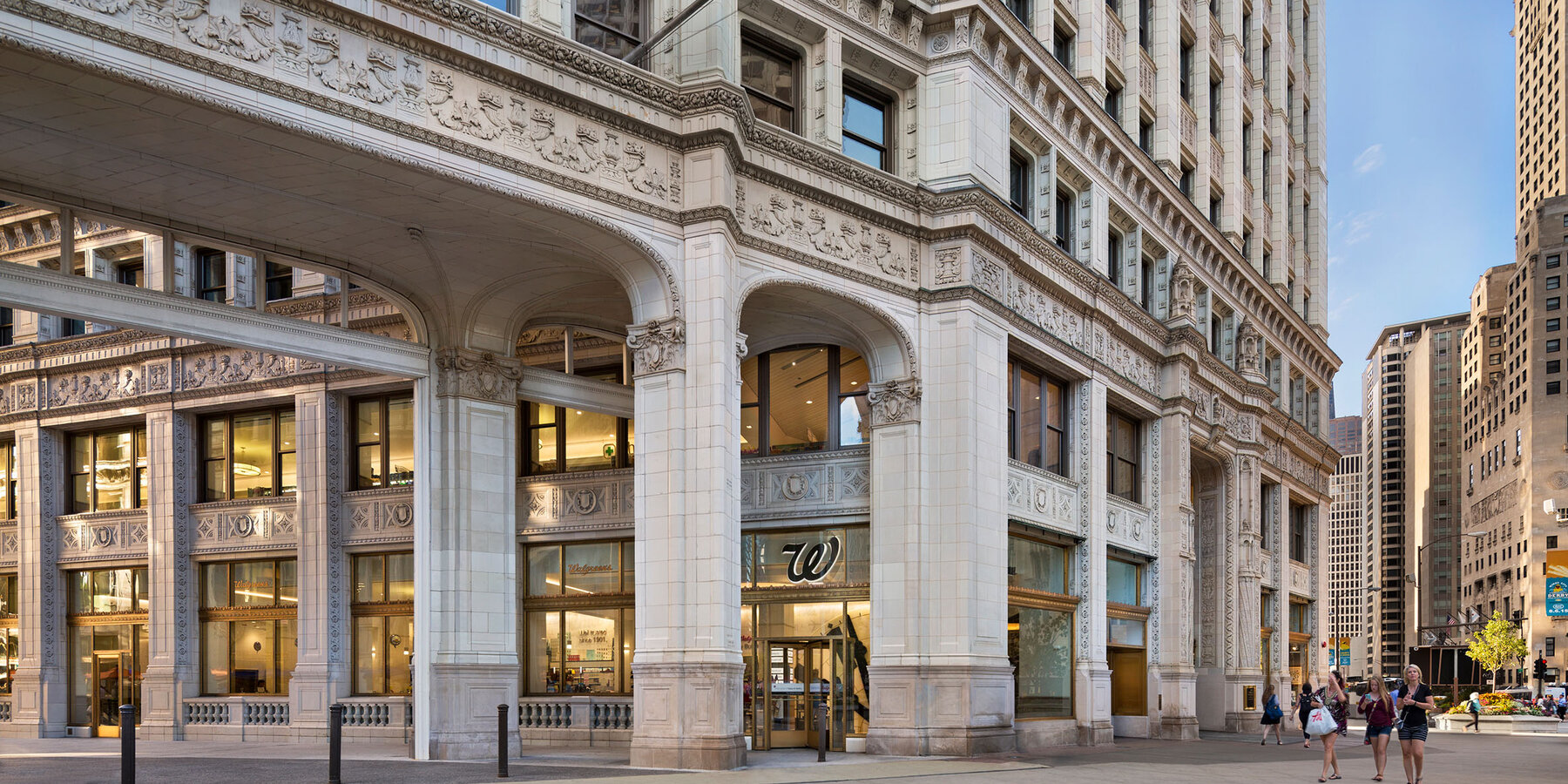 Retail Construction and Renovation - Walgreens at Wrigley exterior facade