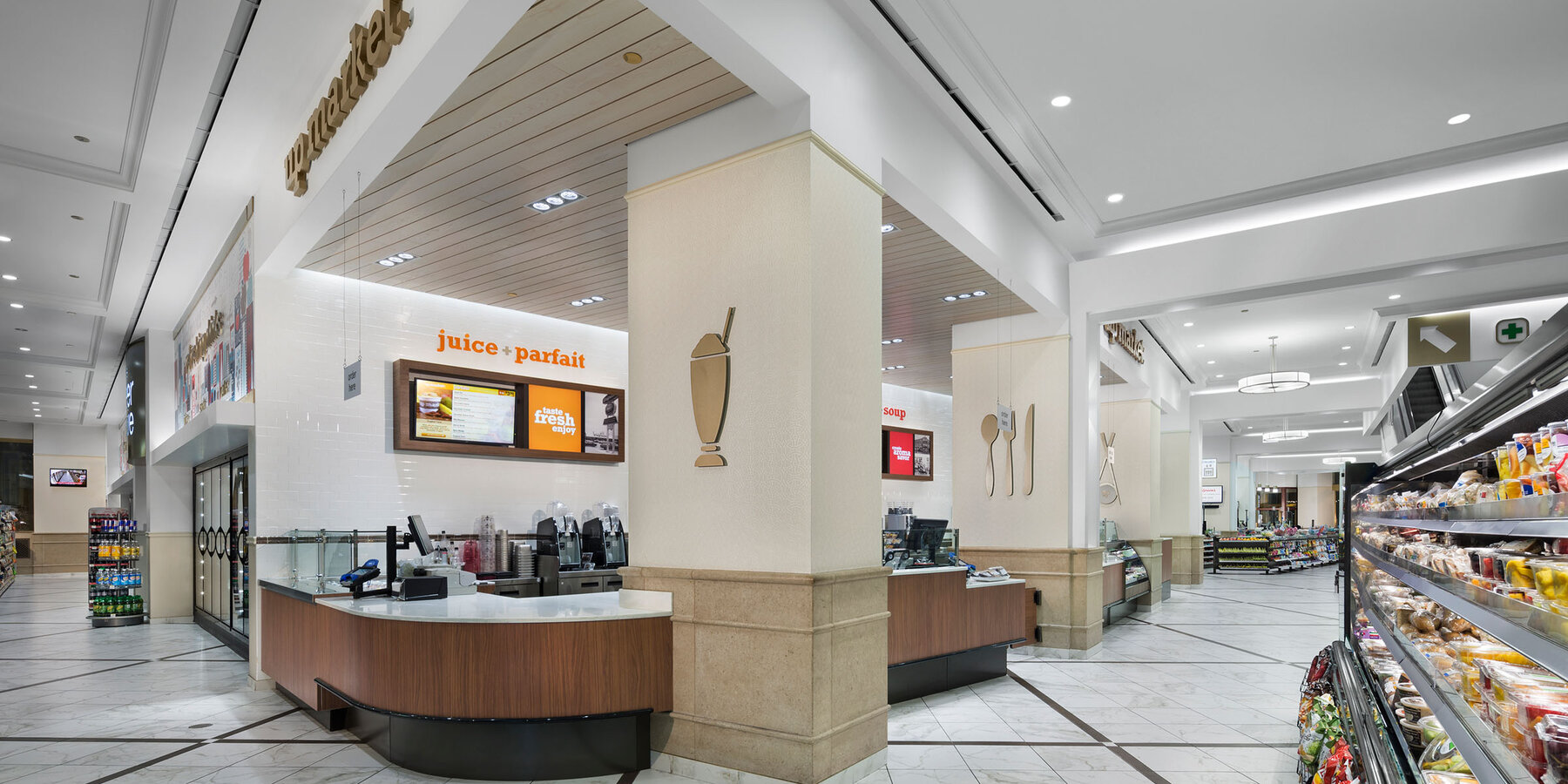 Retail Construction and Renovation - Walgreens at Wrigley interior market and juice bar