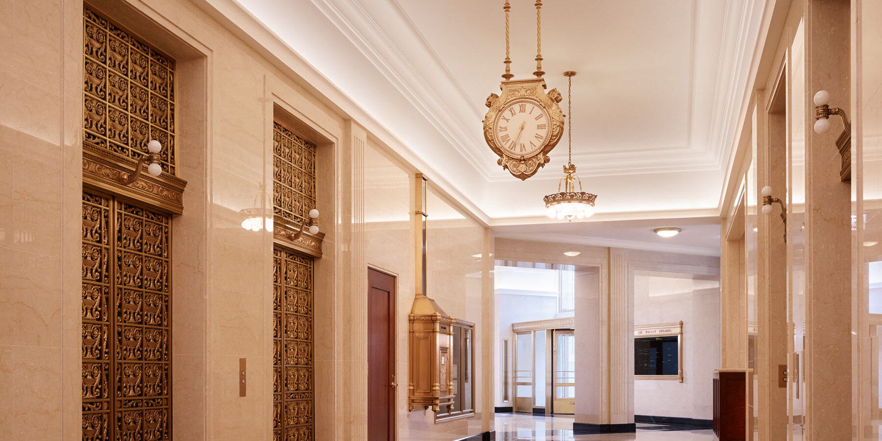 Historic Office Construction & Renovation - Wrigley Building elevator design details