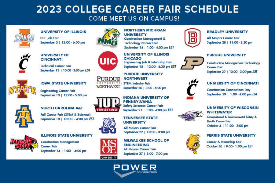 2023 Fall Career Fair Schedule