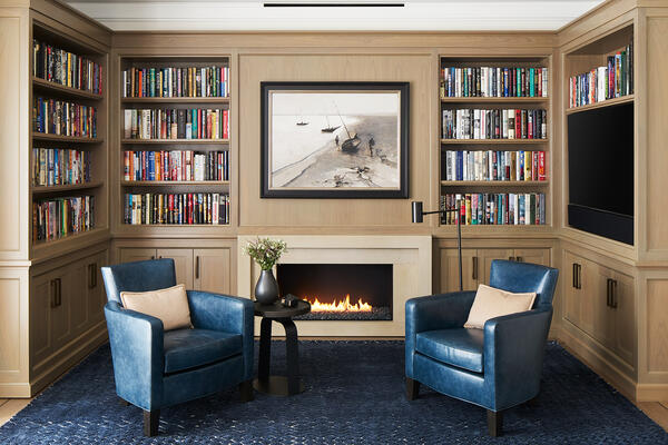 Chicago Luxury Home Builders - Waldorf Astoria library
