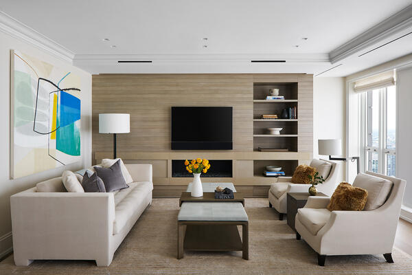 Chicago Luxury Home Builders - Waldorf Astoria family room