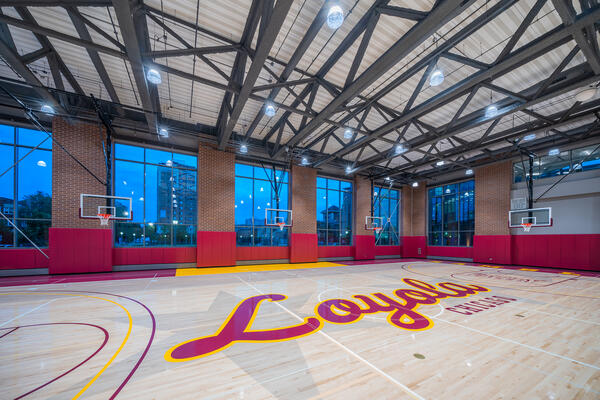 University construction - Alfie Norville Practice Facility basketball court