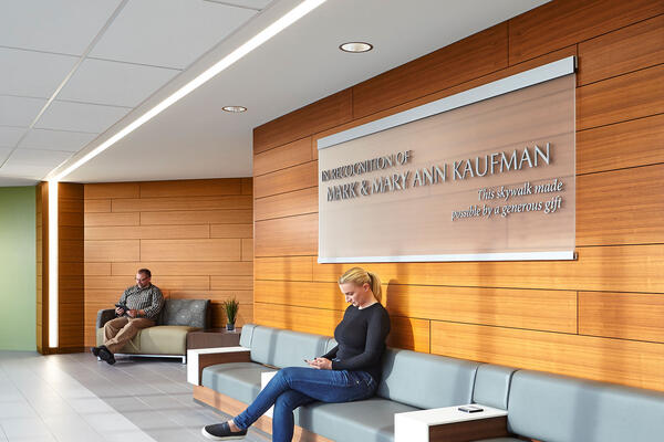 Chicago Hospital Construction - Advocate Good Samaritan corridor with bench