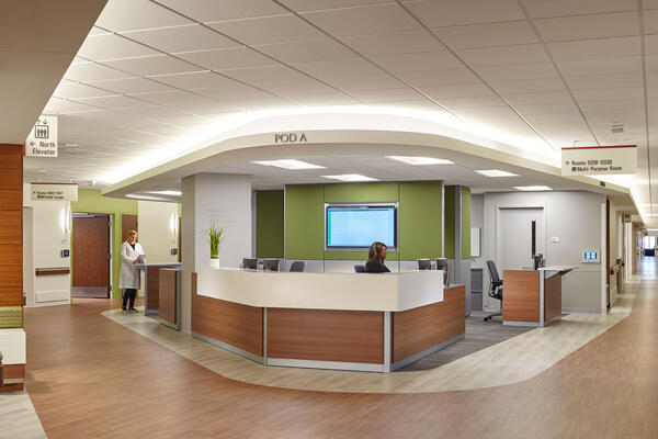 Chicago Hospital Construction - Advocate Good Samaritan nurse's station pod