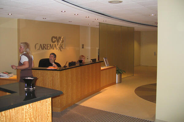 Chicago Industrial Construction - Caremark Repackaging lobby reception area