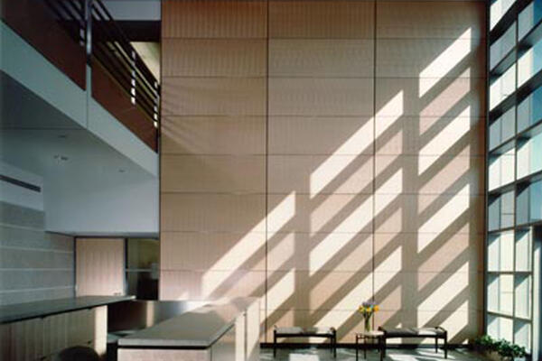 Award-Winning Office Construction - CTA Headquarters lobby reception window seating