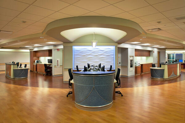 Healthcare Construction Projects - Edward Hospital lobby and reception desk