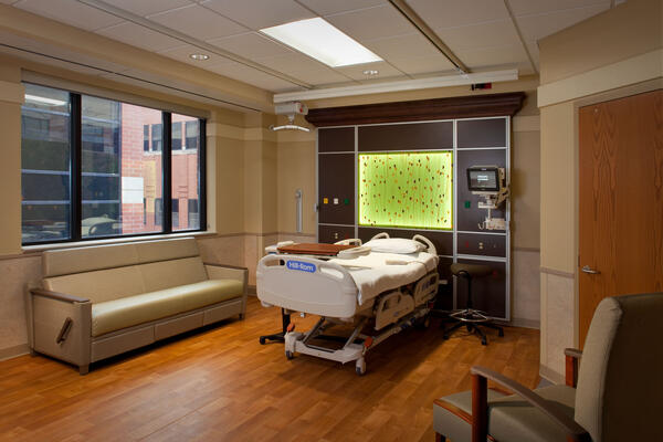 Healthcare Construction Projects - Edward Hospital patient room