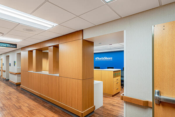 Hospital Renovations & Construction -  Northshore Evanston interior hallway