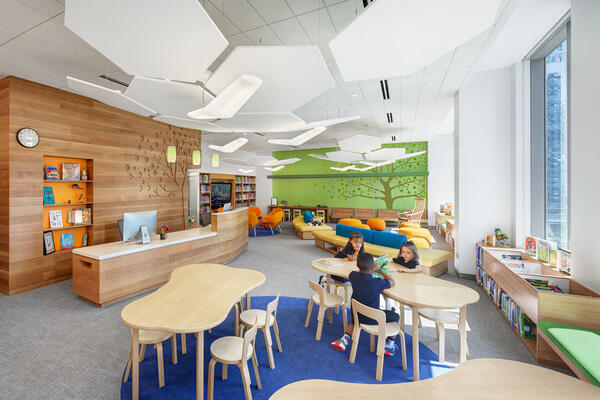 Chicago Top School Construction - Gems World Academy library seating