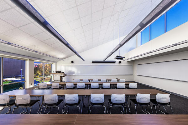Higher education construction - Harper College campus classroom with skylight 