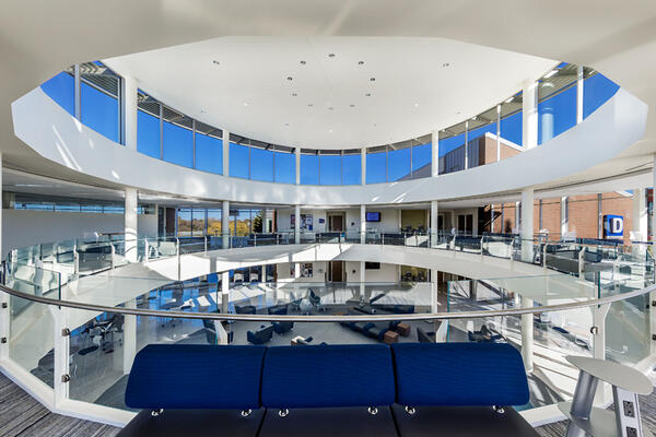 Higher education construction - Harper College campus circular addition interior