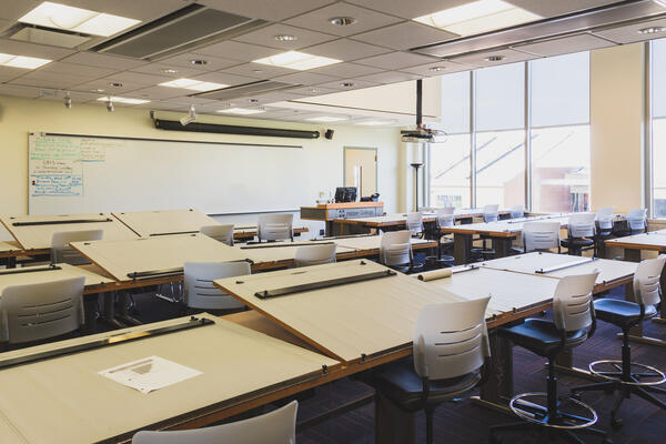 Higher education construction - Harper College campus drafting room