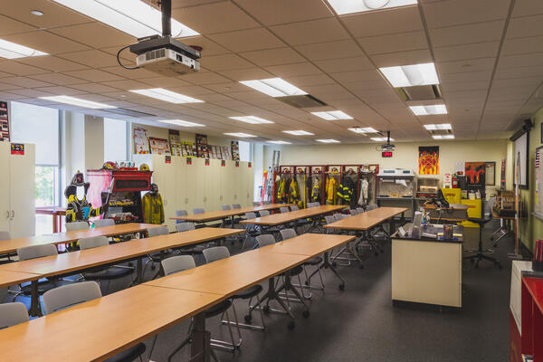Higher education construction - Harper College campus fire prevention classroom