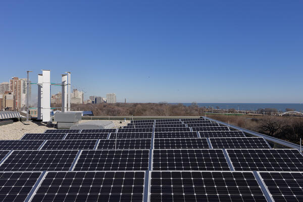 Education construction - The Latin School roof with photovoltaics