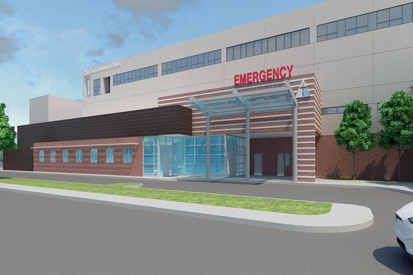 Healthcare Construction Management - Little Company of Mary front entrance canopy